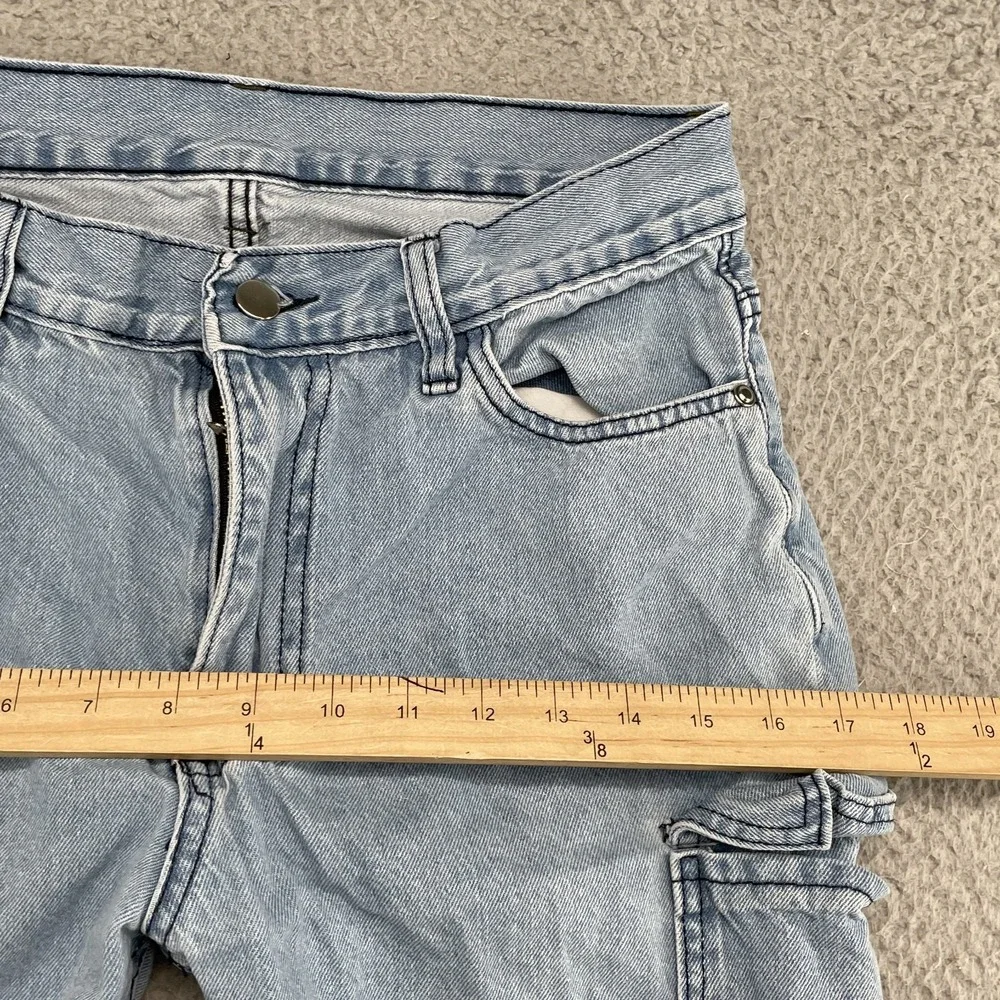 Ranya Cargo Jeans Women 30 Wide Leg Baggy Skate Rave Streetwear Y2k Festival 90s